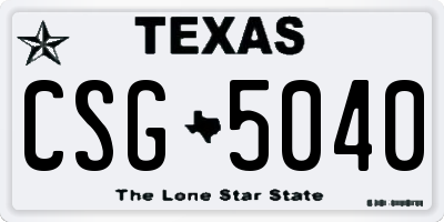 TX license plate CSG5040