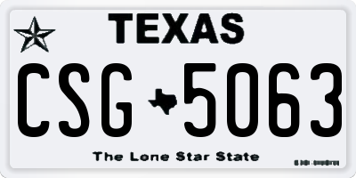 TX license plate CSG5063