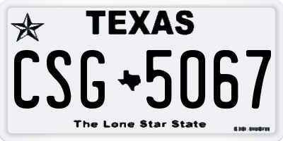 TX license plate CSG5067