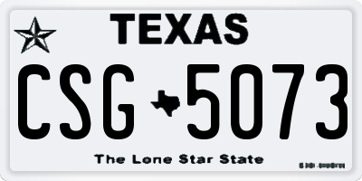 TX license plate CSG5073