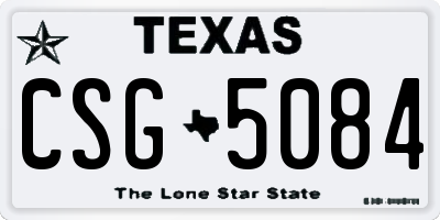 TX license plate CSG5084