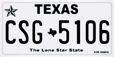 TX license plate CSG5106