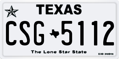 TX license plate CSG5112