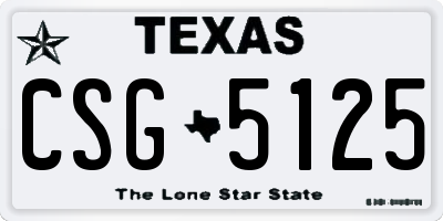 TX license plate CSG5125