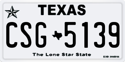 TX license plate CSG5139
