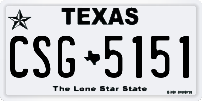 TX license plate CSG5151