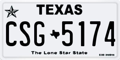 TX license plate CSG5174