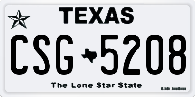 TX license plate CSG5208