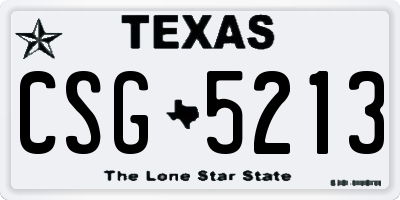 TX license plate CSG5213