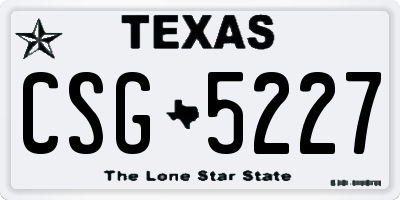 TX license plate CSG5227