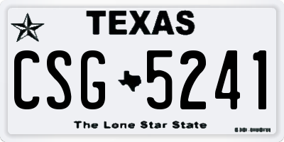 TX license plate CSG5241