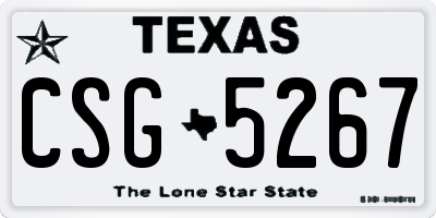 TX license plate CSG5267