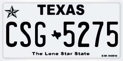 TX license plate CSG5275