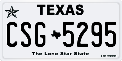 TX license plate CSG5295