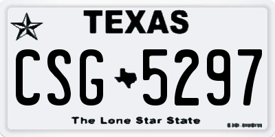 TX license plate CSG5297