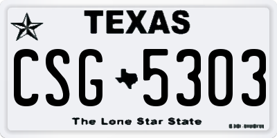 TX license plate CSG5303
