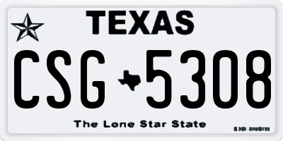 TX license plate CSG5308