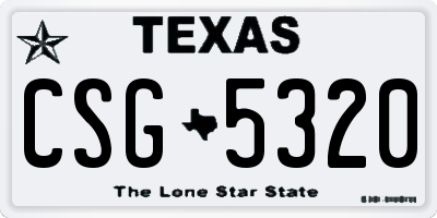 TX license plate CSG5320