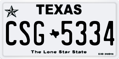TX license plate CSG5334