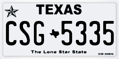 TX license plate CSG5335