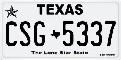 TX license plate CSG5337