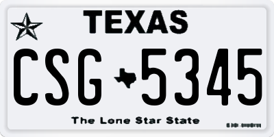 TX license plate CSG5345