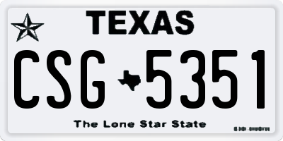 TX license plate CSG5351