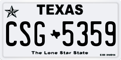 TX license plate CSG5359
