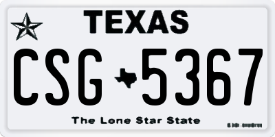 TX license plate CSG5367