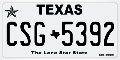 TX license plate CSG5392