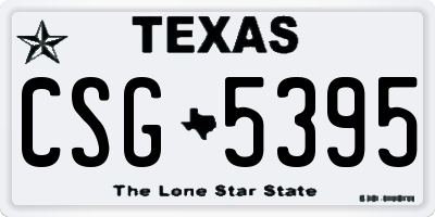 TX license plate CSG5395