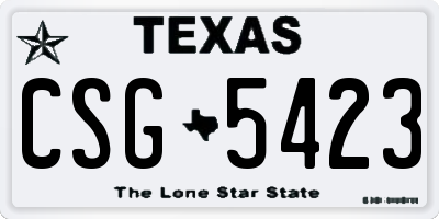 TX license plate CSG5423