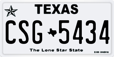 TX license plate CSG5434