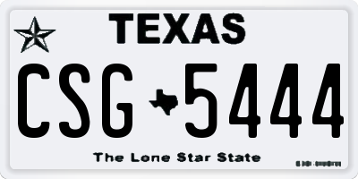 TX license plate CSG5444