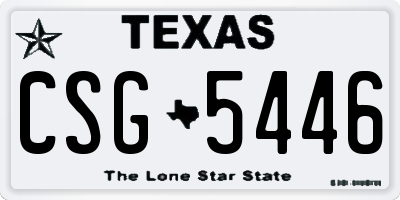 TX license plate CSG5446