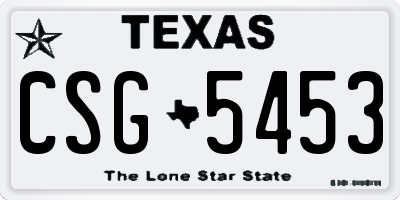 TX license plate CSG5453