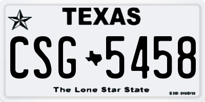 TX license plate CSG5458