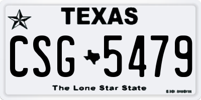 TX license plate CSG5479