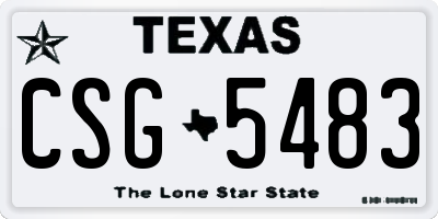 TX license plate CSG5483