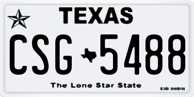 TX license plate CSG5488