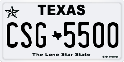 TX license plate CSG5500
