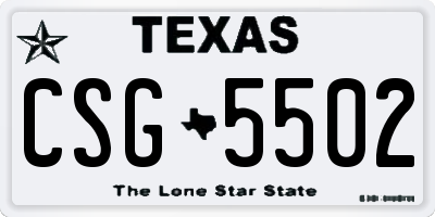 TX license plate CSG5502