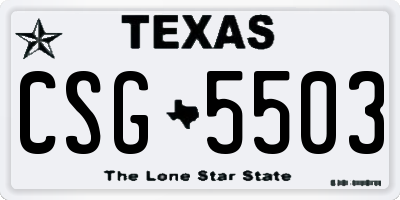 TX license plate CSG5503