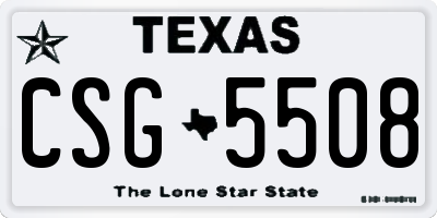 TX license plate CSG5508