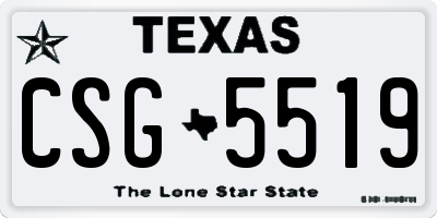 TX license plate CSG5519