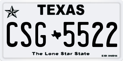 TX license plate CSG5522