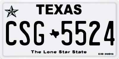 TX license plate CSG5524