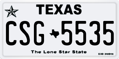 TX license plate CSG5535
