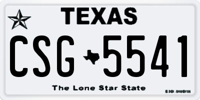 TX license plate CSG5541