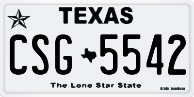TX license plate CSG5542